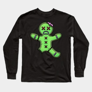 Zombie Gingerbread Man Long Sleeve T-Shirt